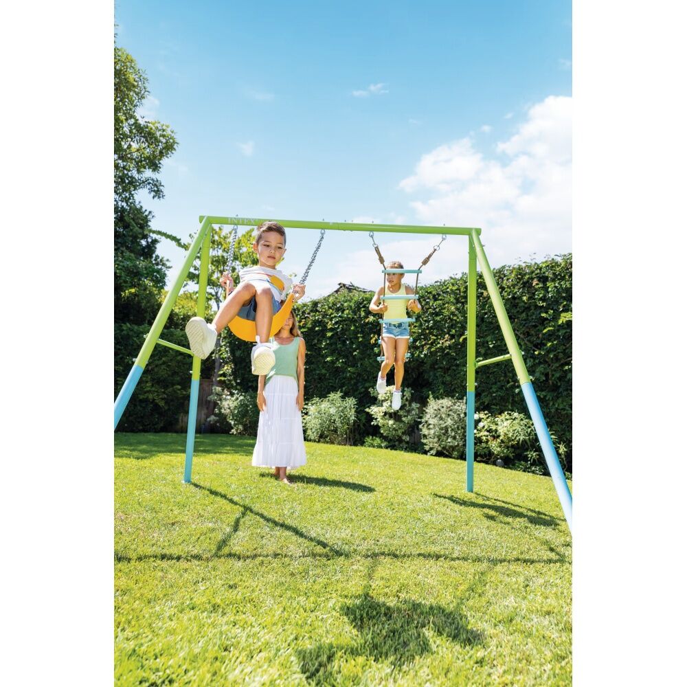 2PK Intex Kids 3-10y Trapeze Swing W/ Rings Outdoor Play Equipment