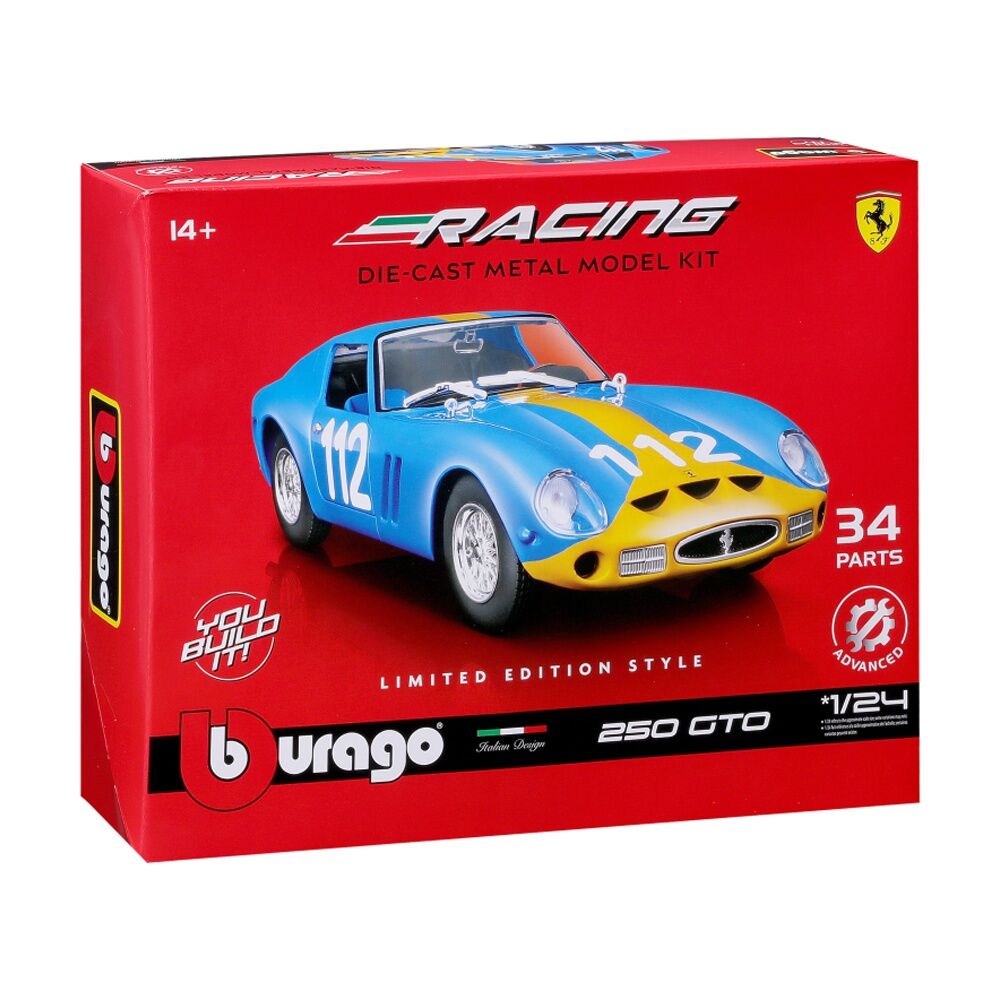 Bburago Model Kit 1964 Ferrari 250 GTO Classic Car Replica Blue