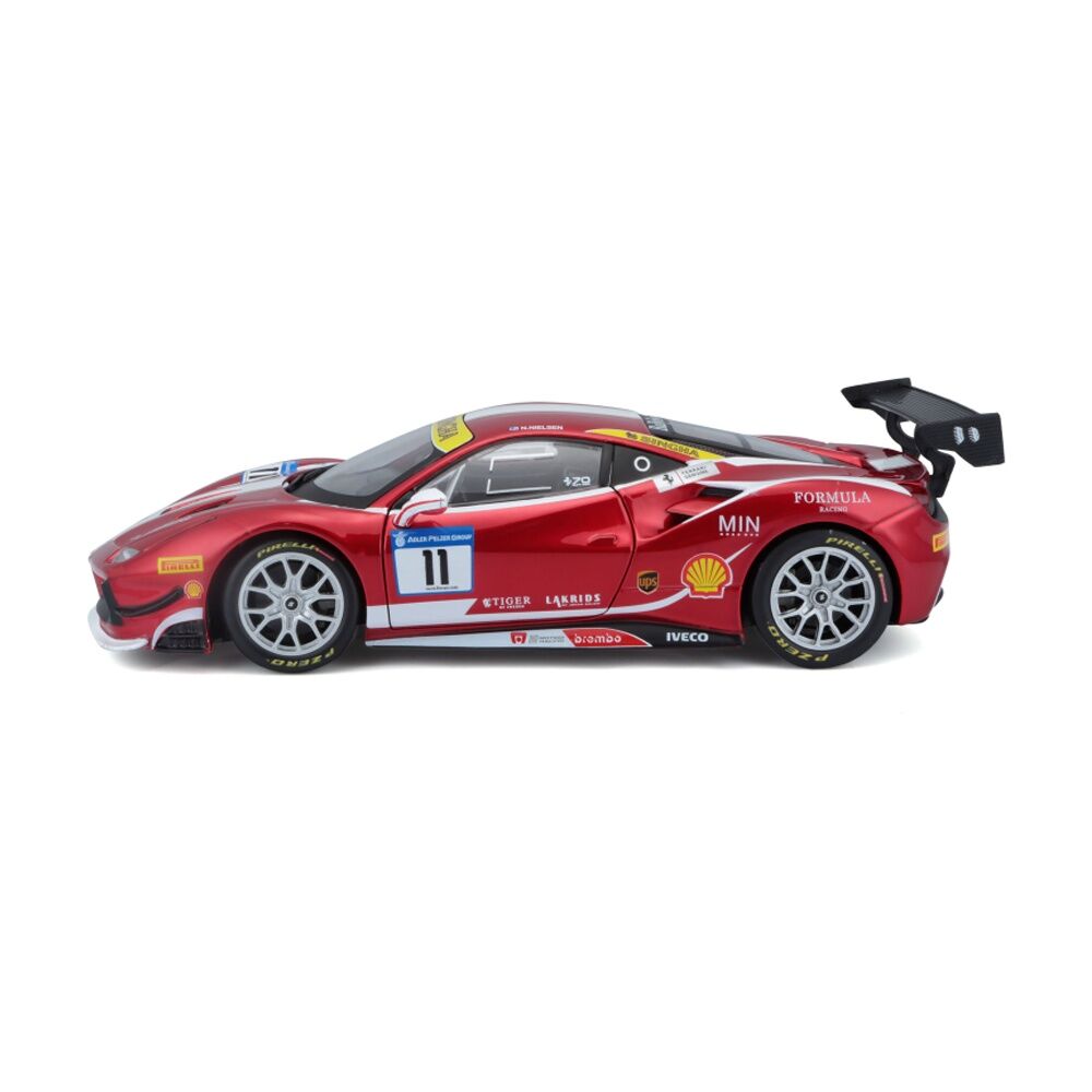 Bburago Model Kit 2017 Ferrari 488 Challenge Race Car Toy Replica Red