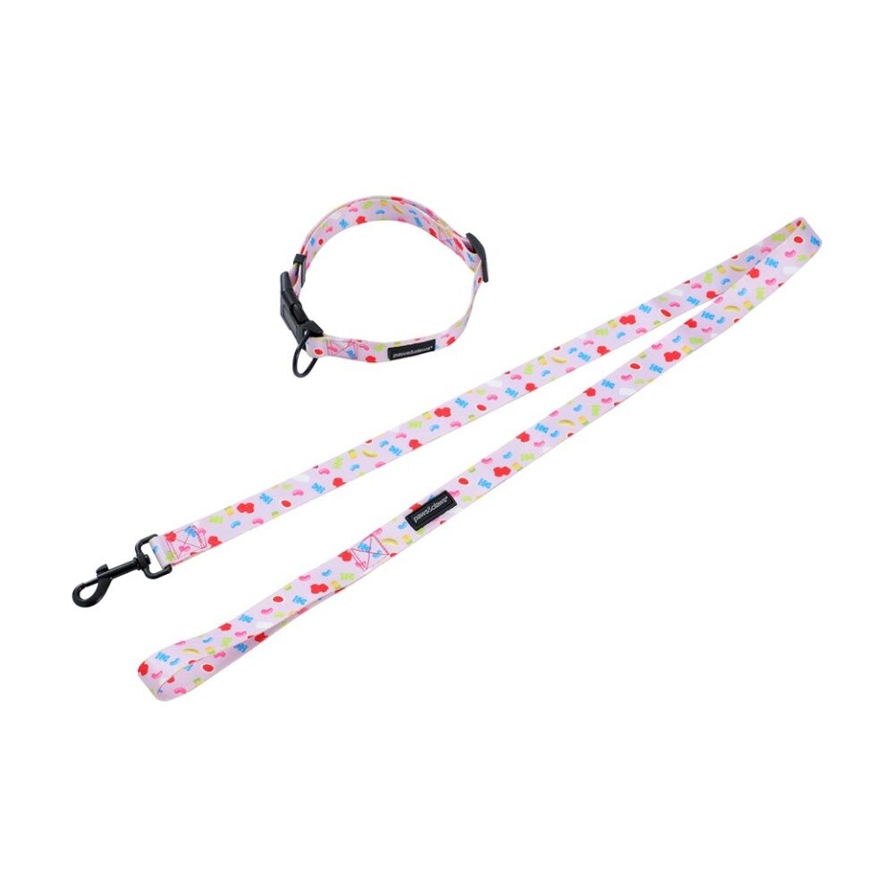6x Paws And Claws Park Life Dog Collar & Lead Set Large 45-65cm 120x2.5cm Assorted