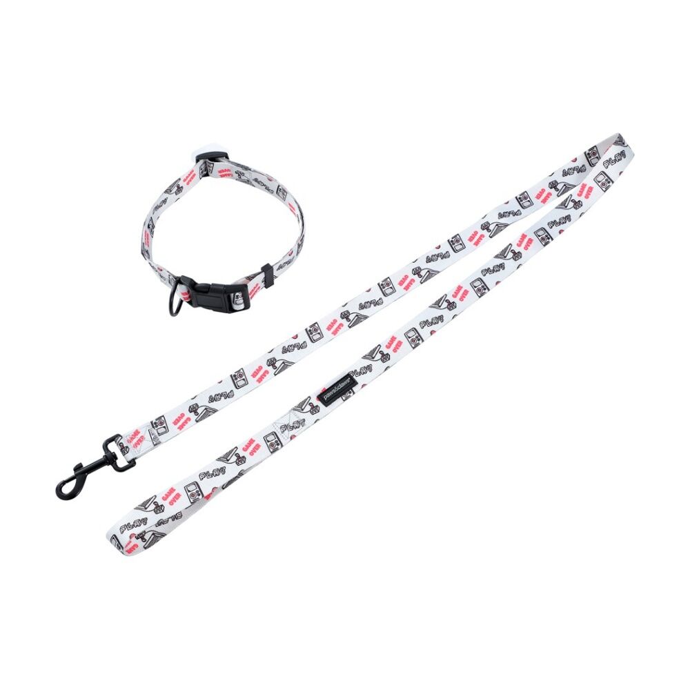 6x Paws And Claws Park Life Dog Collar & Lead Set Large 45-65cm 120x2.5cm Assorted