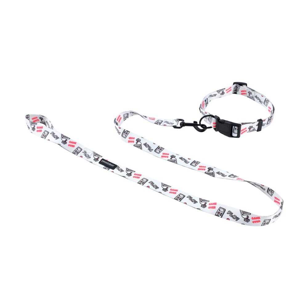 6x Paws And Claws Park Life Dog Collar & Lead Set Large 45-65cm 120x2.5cm Assorted