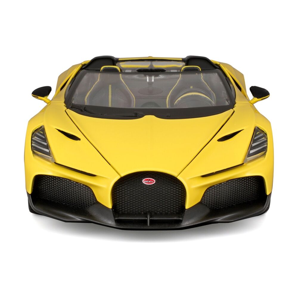 Bburago 2023 Bugatti W 16 Mistral Model Car Replica Toy Yellow