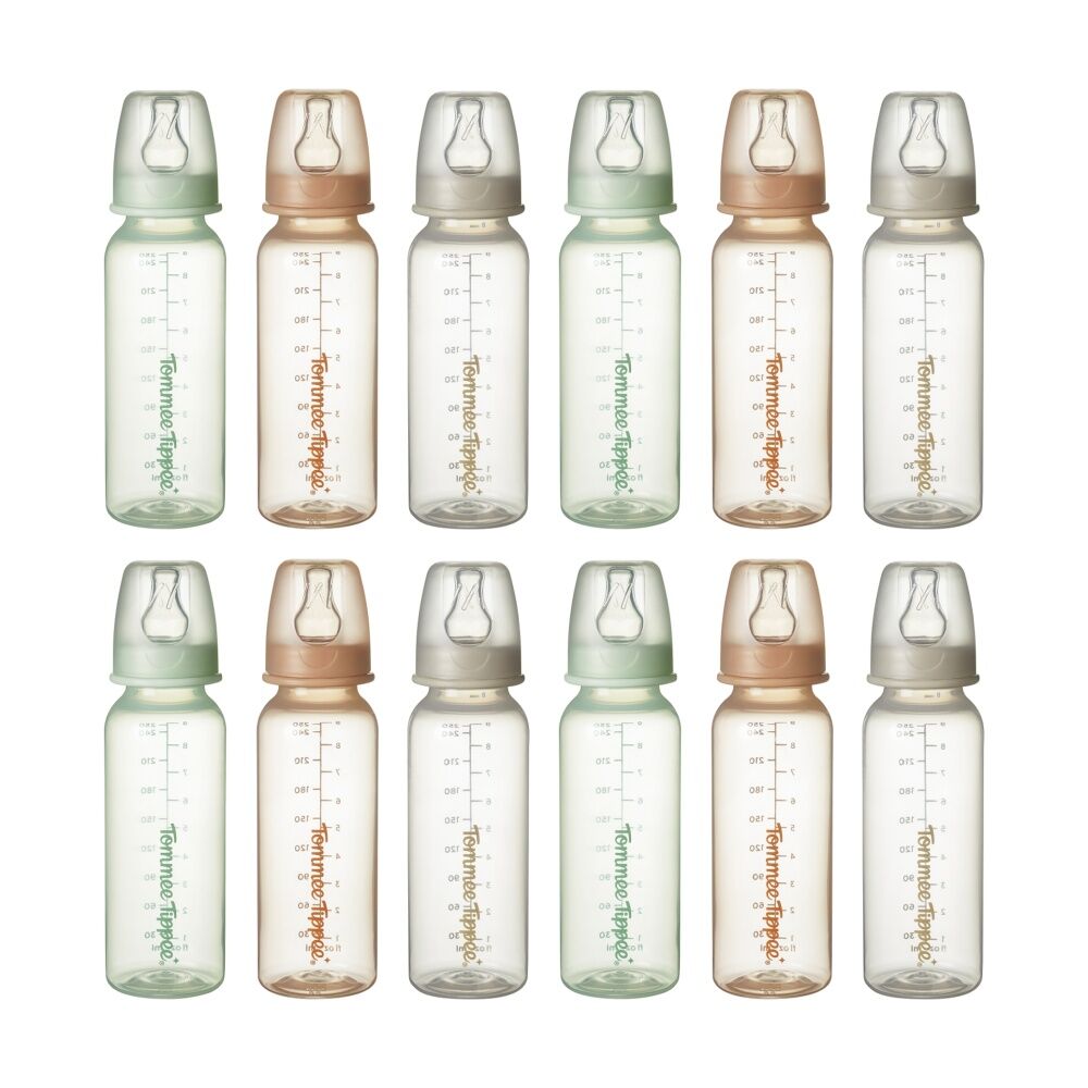 4x 3pc Tommee Tippee Natural Start Narrow Neck Baby Feeding Bottle Set 250ml