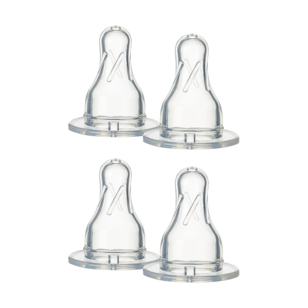2x 2pc Tommee Tippee Narrow Neck Medium Flow Baby Bottle Teat Set 3 Months+