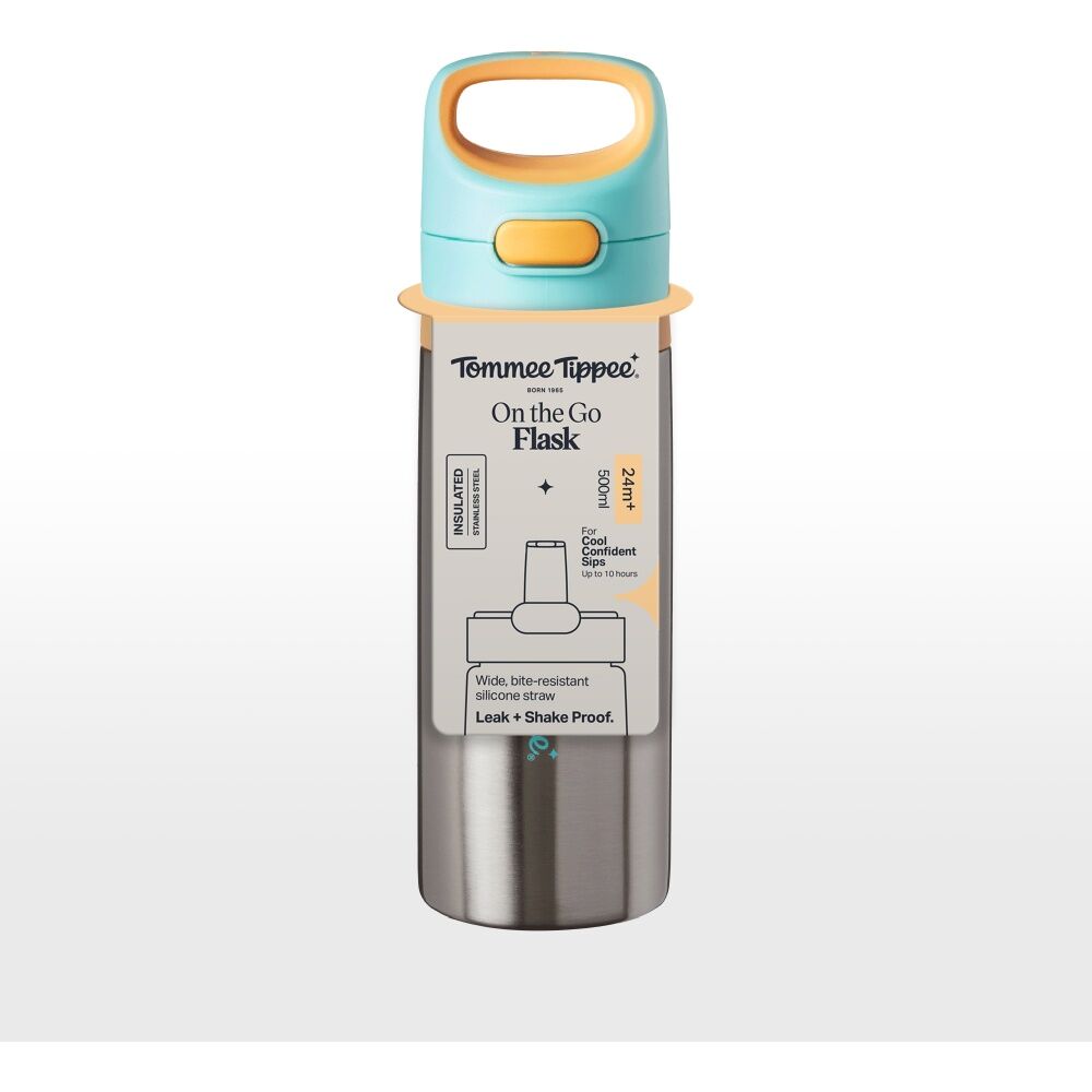 Tommee Tippee On The Go Stainless Steel Insulated Bottle 24m+ 500ml Assorted