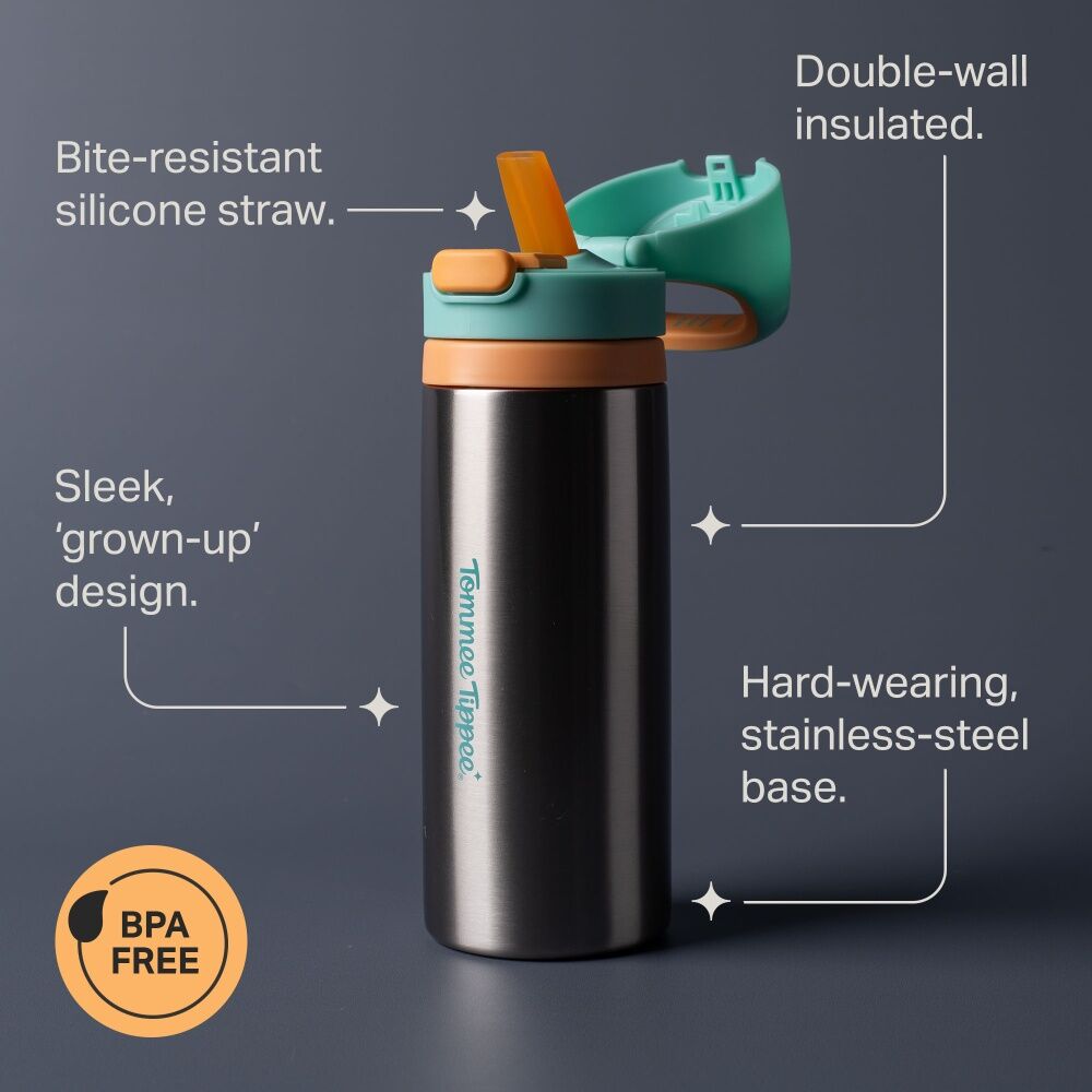 Tommee Tippee On The Go Stainless Steel Insulated Bottle 24m+ 500ml Assorted