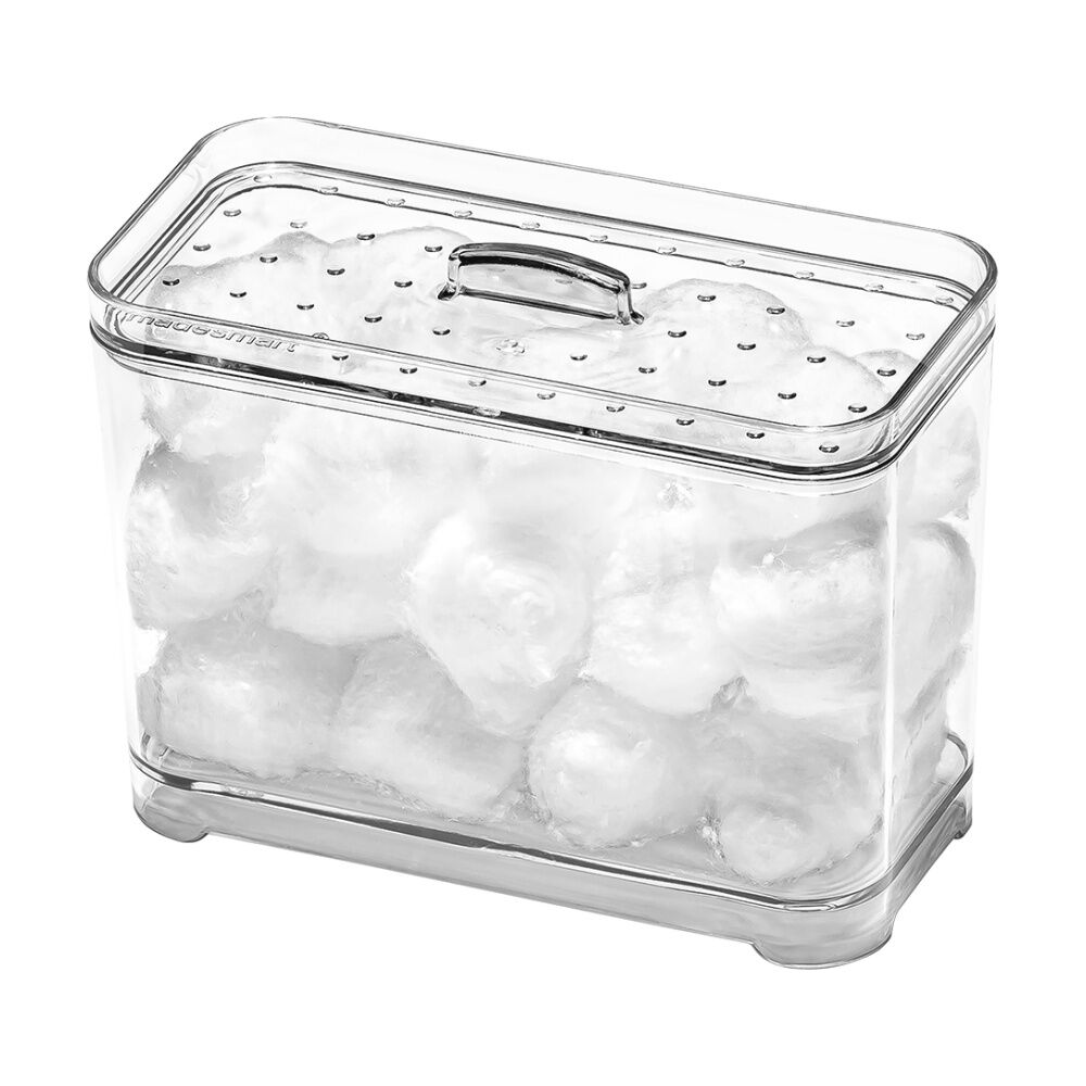 4PK Madesmart Cotton Ball Holder Clear Plastic Storage Container 30cm