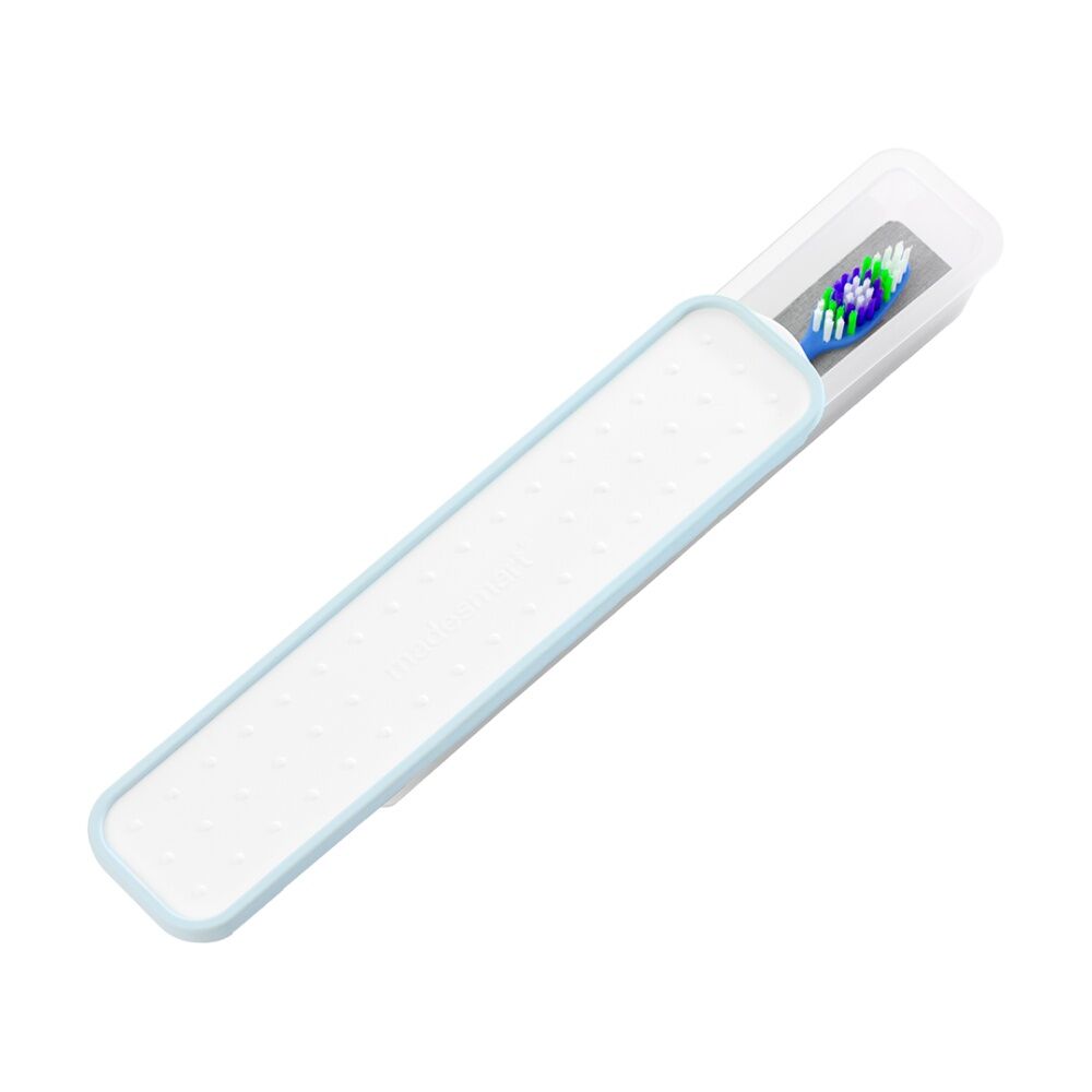 Madesmart Antimicrobial Drying Stone Toothbrush Travel Case Blue