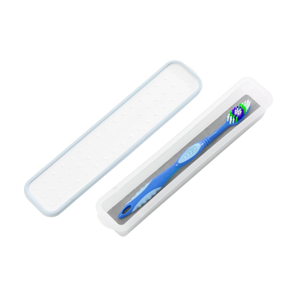 Madesmart Antimicrobial Drying Stone Toothbrush Travel Case Blue