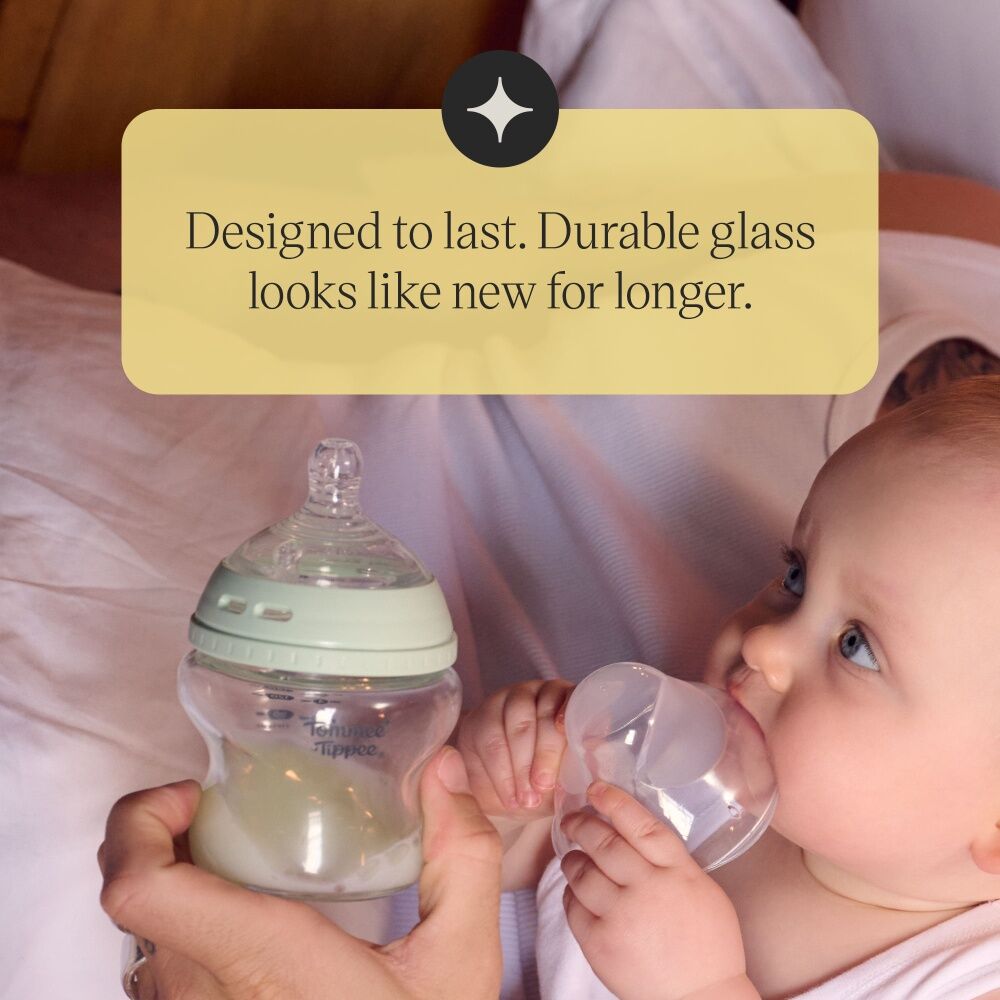 Tommee Tippee Natural Start Glass Baby Bottle Soother Set Clear