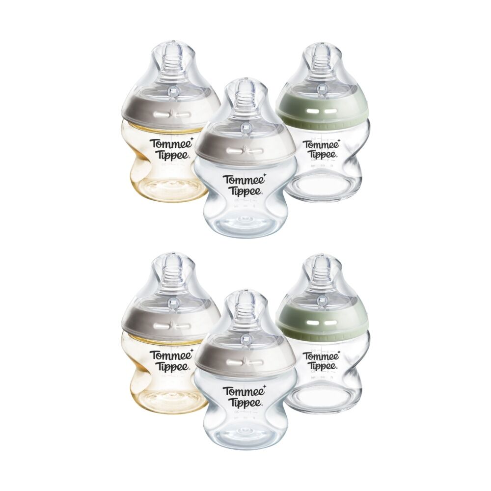 2x 3pc Tommee Tippee Natural Start Newborn Bottle Discovery Set 0m+ 150ml