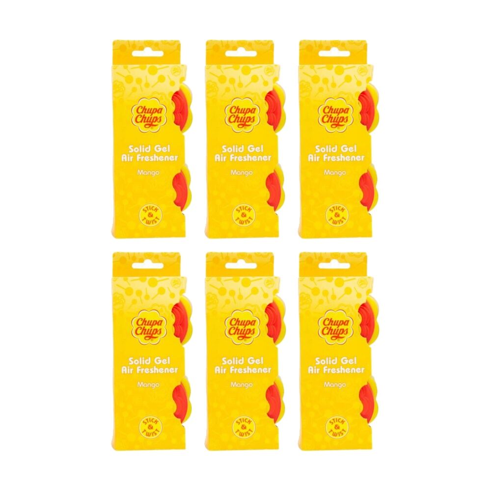 6x 2pc Chupa Chups Solid Gel Air Freshener Set Assorted Scents 40g