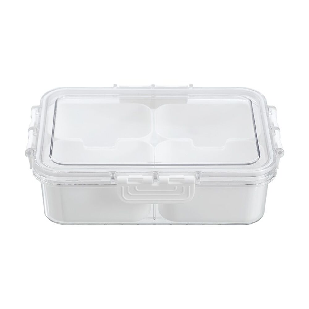 12PK Lemon And Lime Snackal Box 4 Section Reusable Food Container 24x17x6.8cm