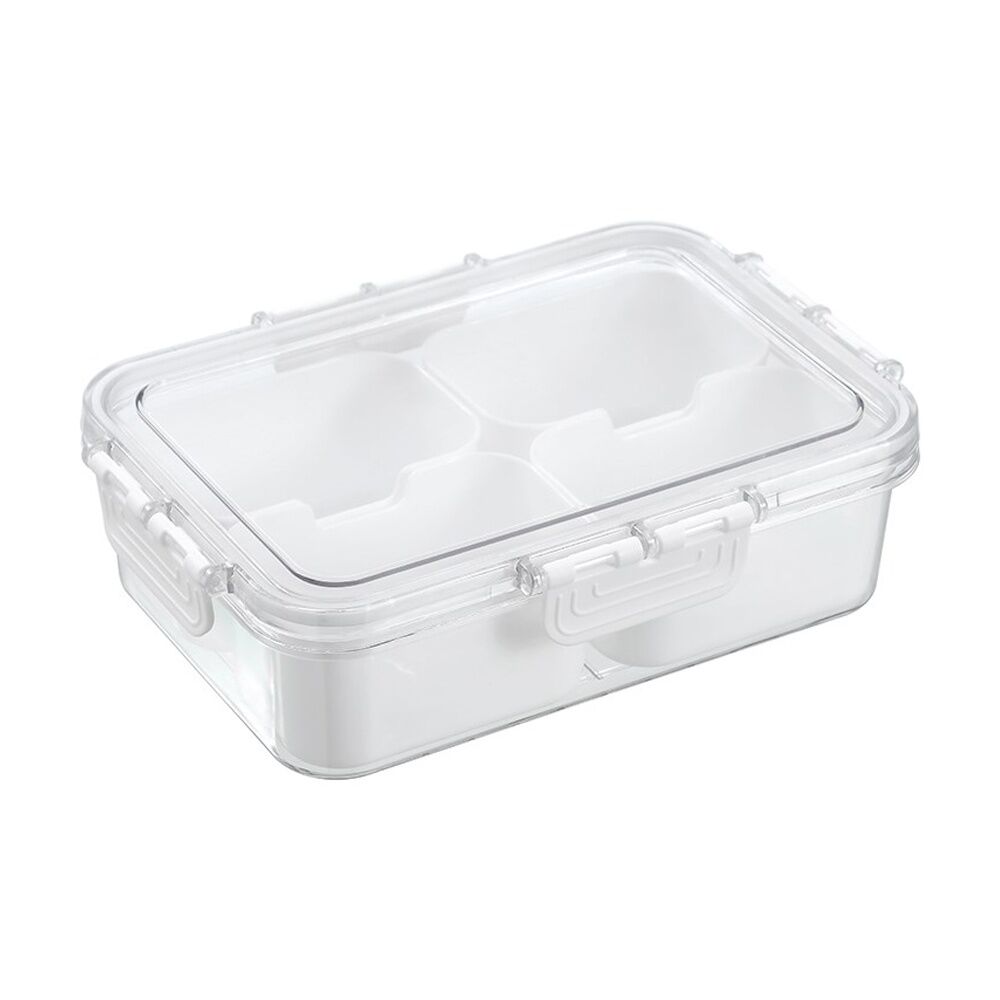 12PK Lemon And Lime Snackal Box 4 Section Reusable Food Container 24x17x6.8cm