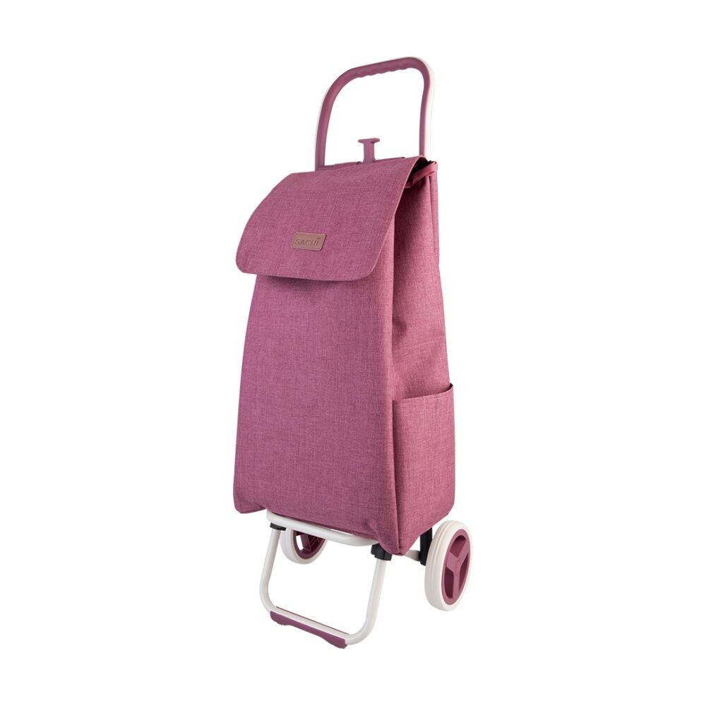 Sachi Swift Steel Frame Shopping Trolley Rose 38L Capacity 20kg Load Limit