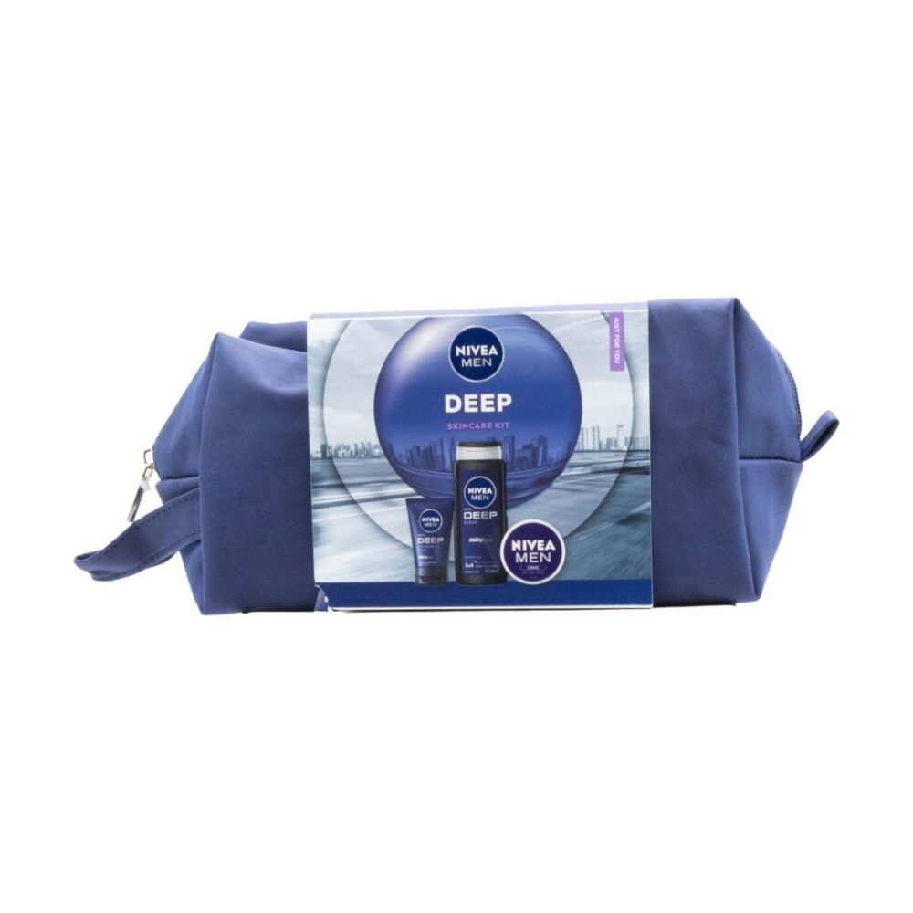 2x 3pc Nivea Deep Skincare Kit W/ Shower Gel, Face/Beard Wash & Creme