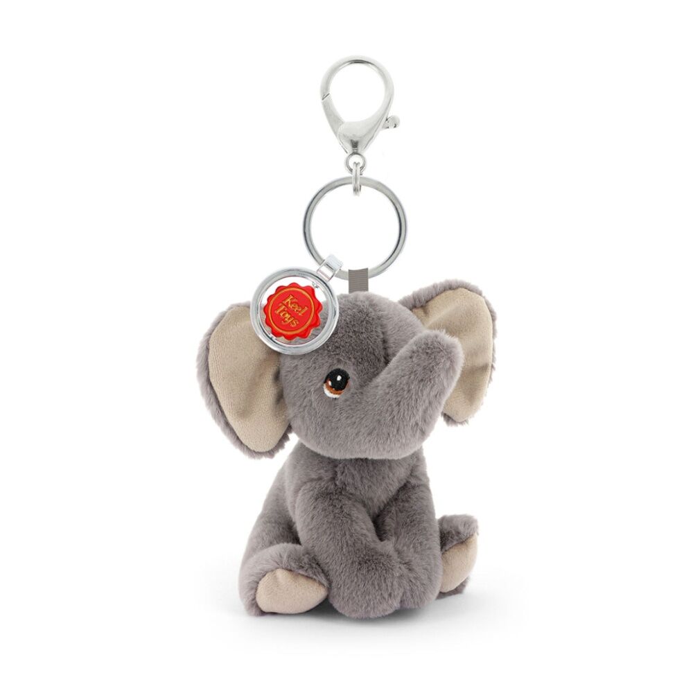 2x Keeleco Recycled Material Plush Bag Charm Keychain Accessory 8x6cm Elephant