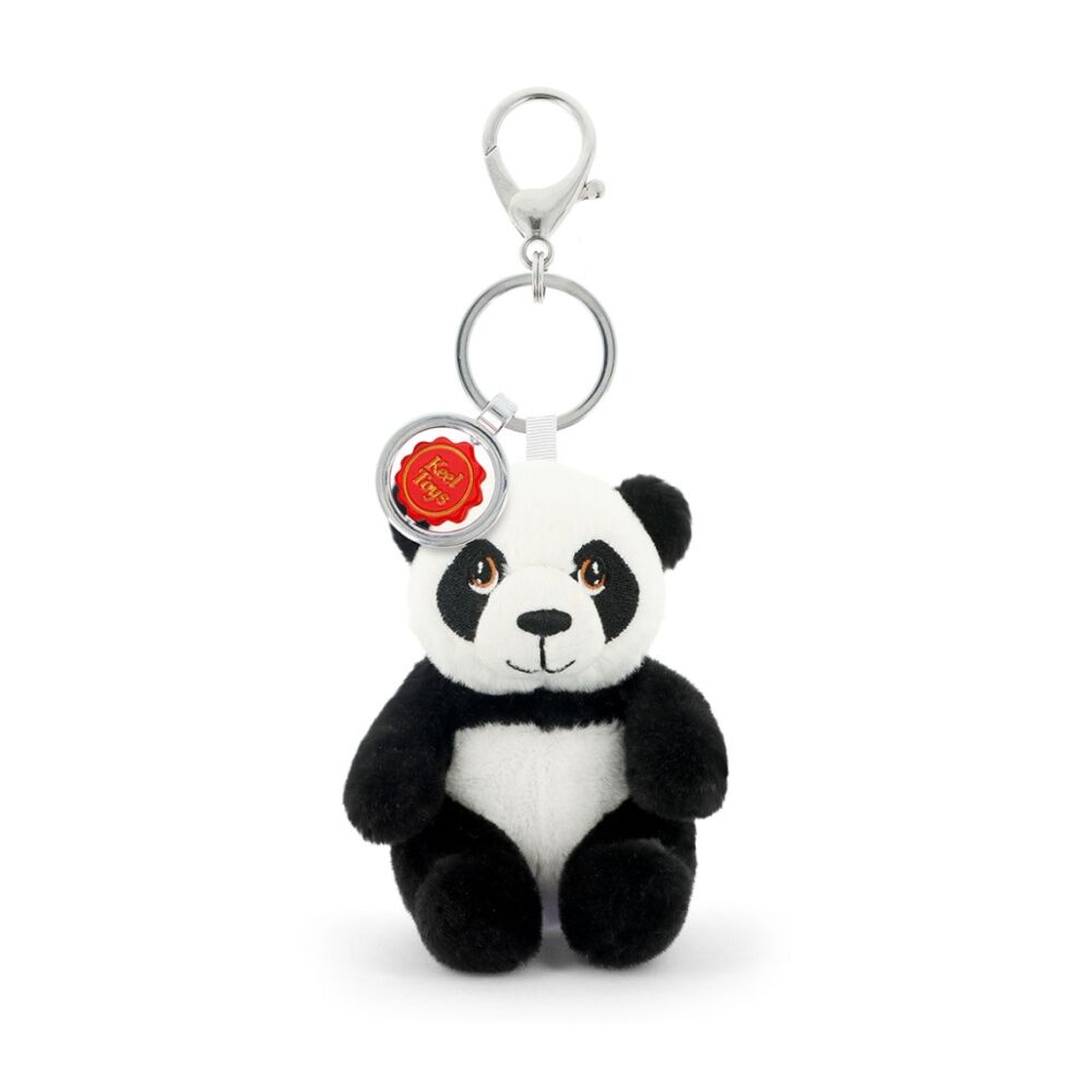 Keeleco Recycled Material Plush Bag Charm Keychain Accessory 8x6cm Panda