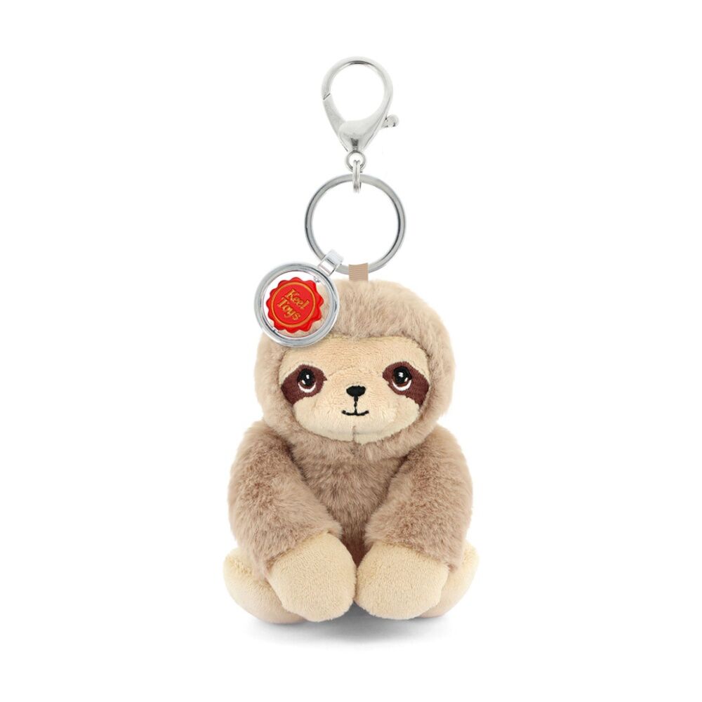 2x Keeleco Recycled Material Plush Toy Bag Charm Keychain Accessory Sloth