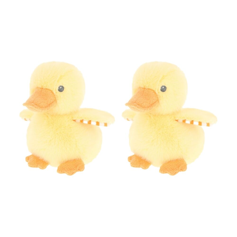 2x Keeleco Plush Soft Toy Eco-Friendly Cuddly Yellow/Orange Animal Baby Duck