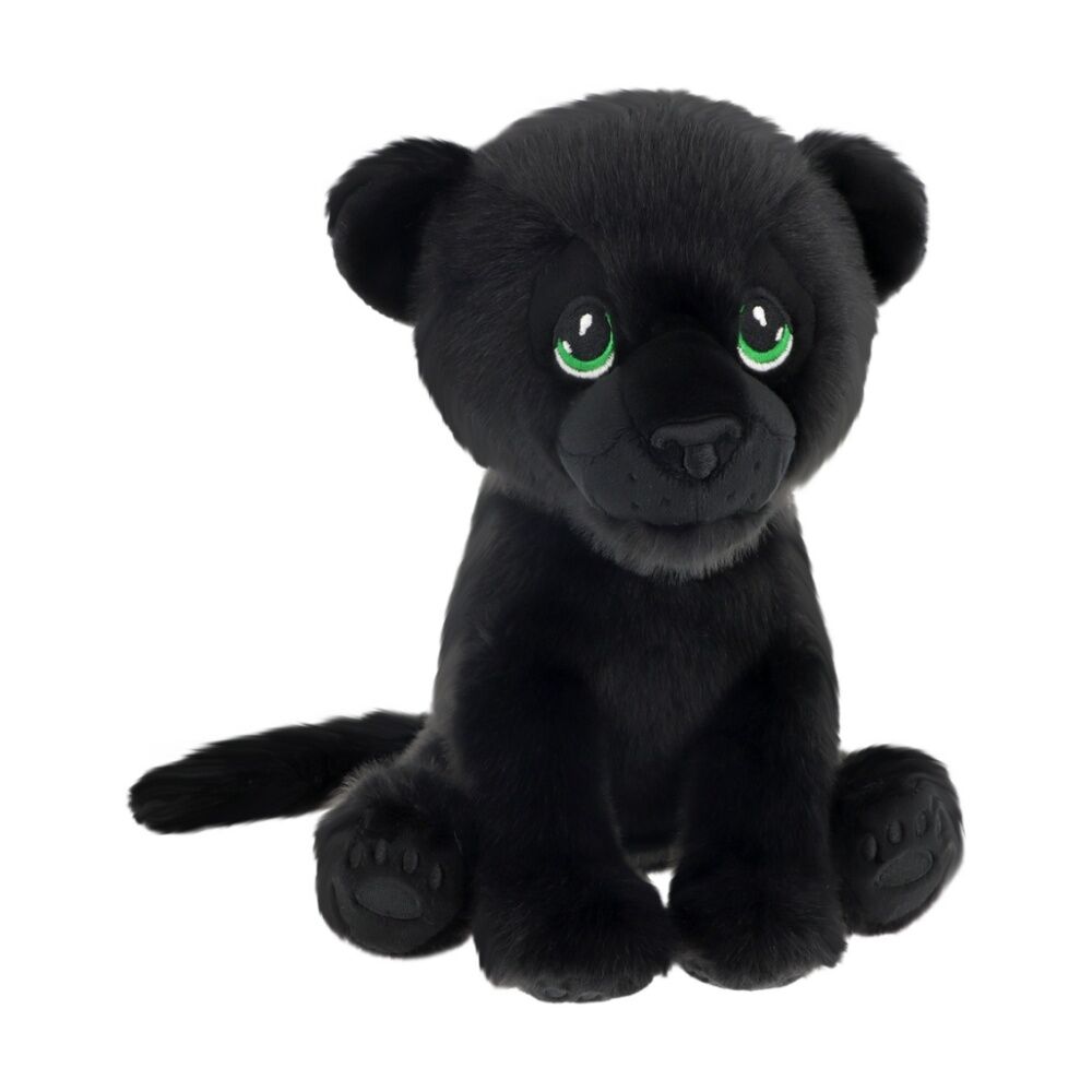 2x Keeleco Delux Plush Toy Soft Black Stuffed Animal Green Eyes Panther