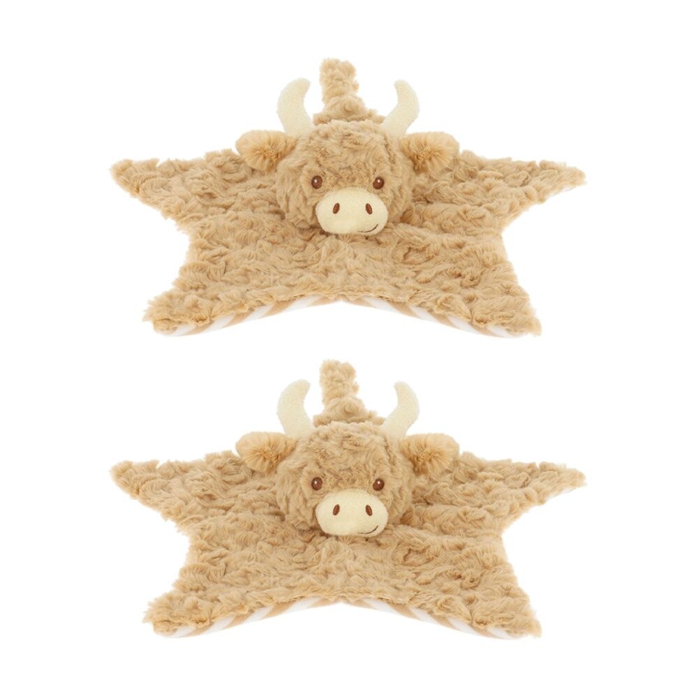 2x Keeleco Baby Blanket Soft Toy 100% Recycled Filling Highland Cow