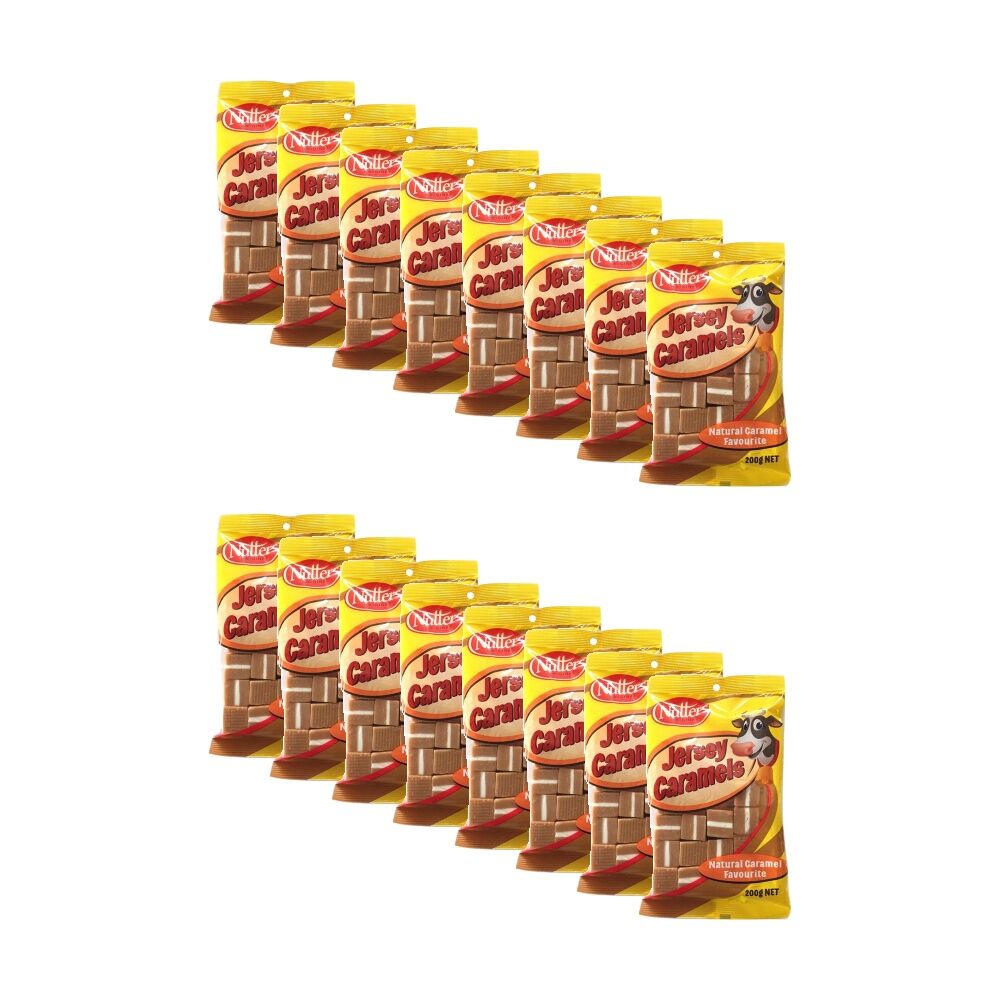 16PK Nutters Original Caramel Flavoured Jersey Caramels Confectionary 200g