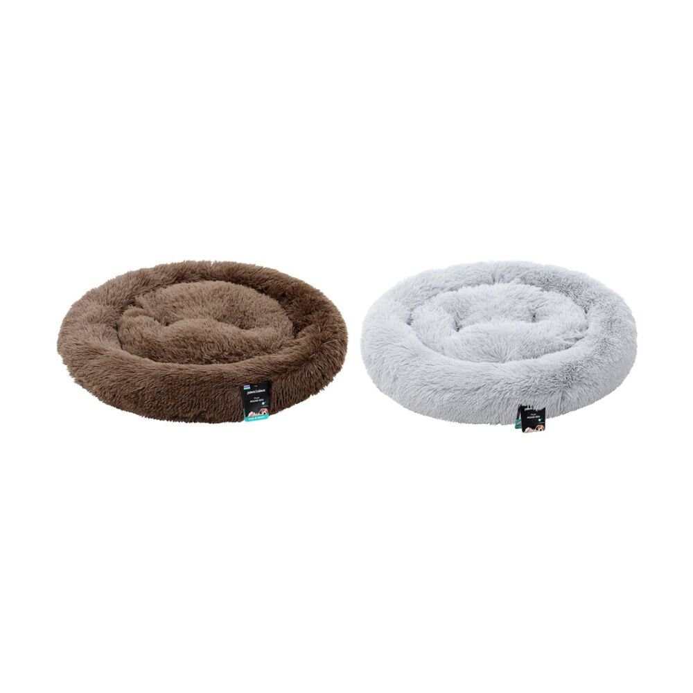 Paws And Claws Washable Round Plush Pet Dog Bed Large 75x75x17cm Assorted