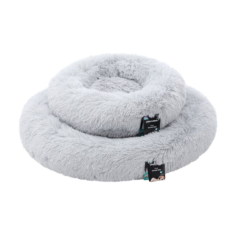 2x Paws And Claws Washable Round Plush Pet Dog Bed Large 75x75x17cm Assorted