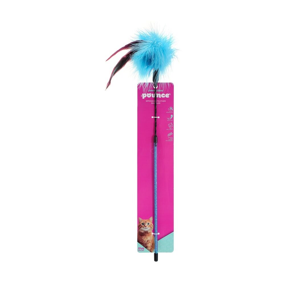 12PK Paws And Claws Pounce Springing Pet Cat Toy Dangler Assorted 48x1cm