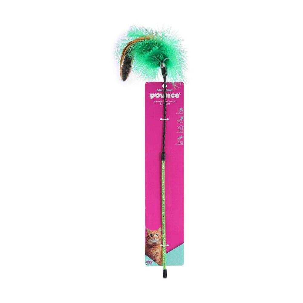 12PK Paws And Claws Pounce Springing Pet Cat Toy Dangler Assorted 48x1cm