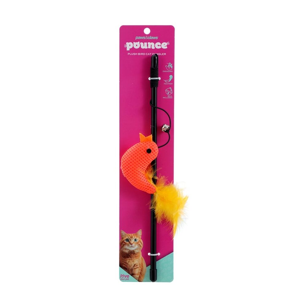 12x Paws And Claws Plush Bird Cat Dangler Pouncing Play Toy 30cm Assorted
