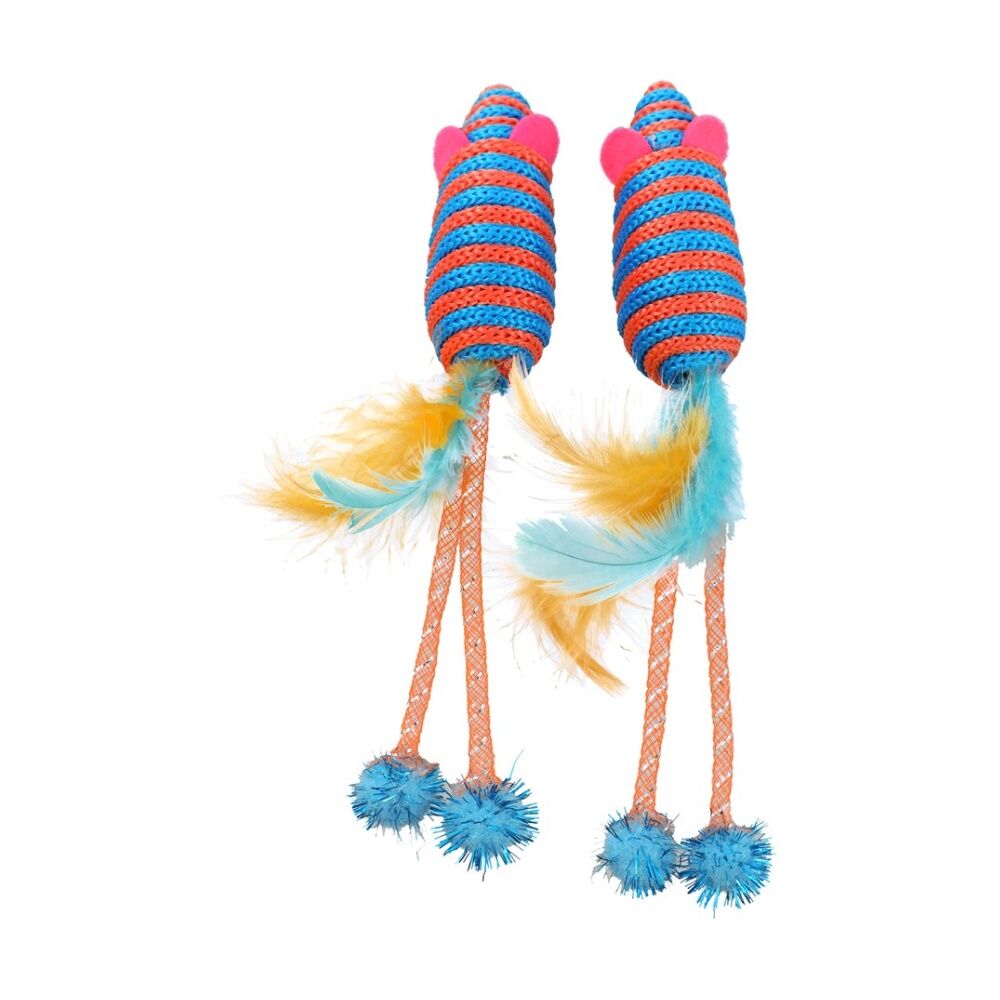 6x Paws And Claws String Interactive Cat Batting/Pouncing Play Toy Assorted