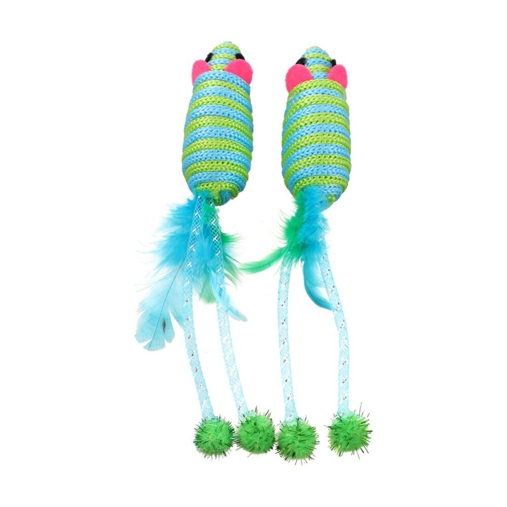 6x Paws And Claws String Interactive Cat Batting/Pouncing Play Toy Assorted