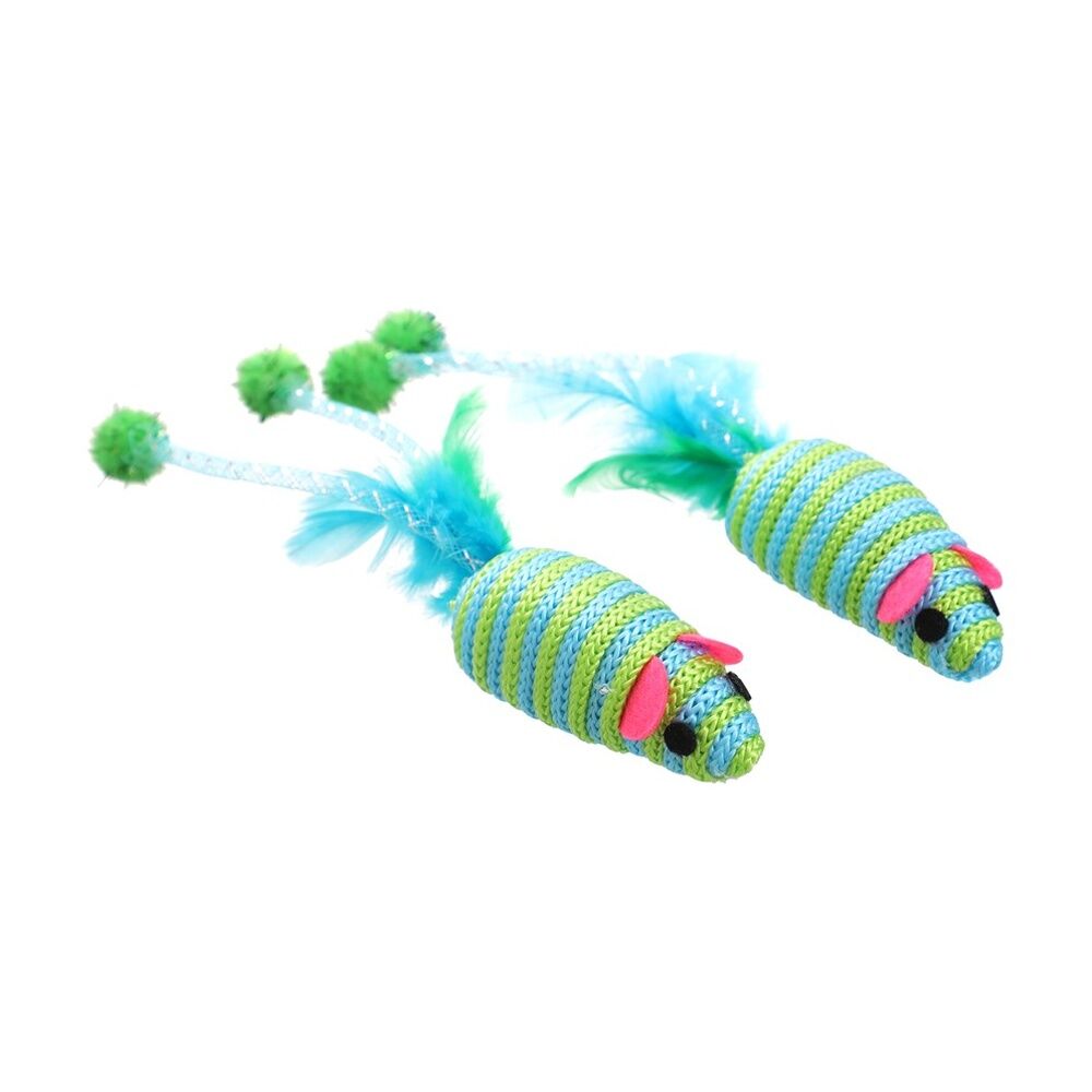 6x Paws And Claws String Interactive Cat Batting/Pouncing Play Toy Assorted