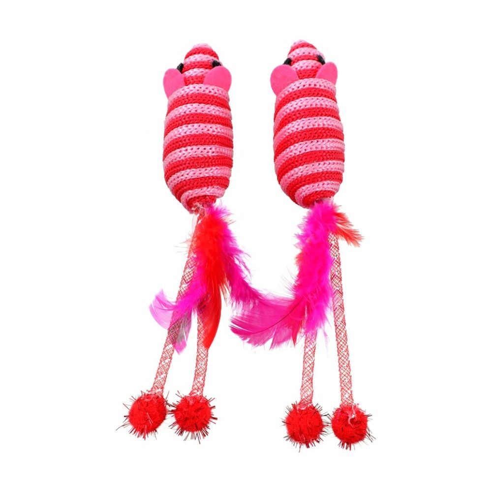 6x Paws And Claws String Interactive Cat Batting/Pouncing Play Toy Assorted