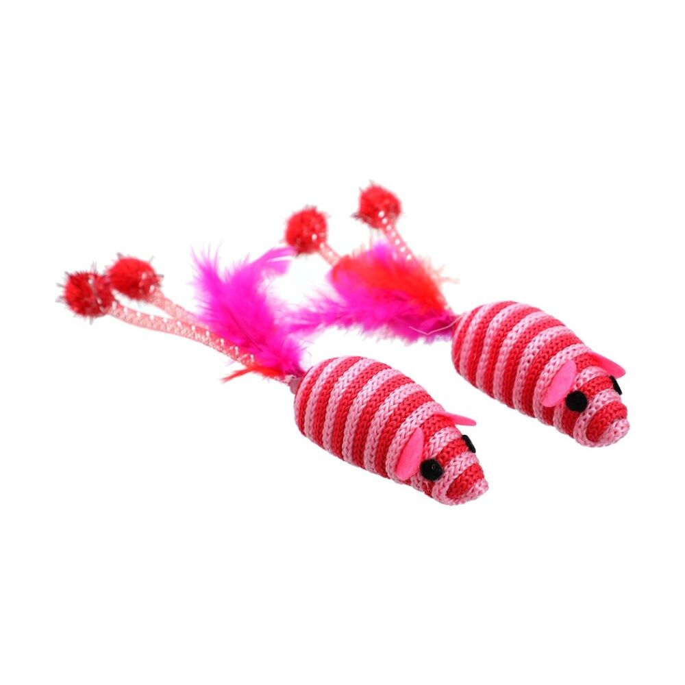 6x Paws And Claws String Interactive Cat Batting/Pouncing Play Toy Assorted