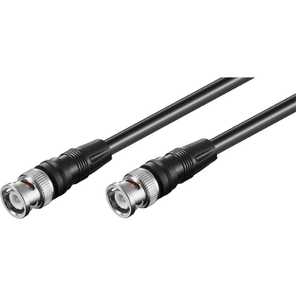 6PK Goobay BNC Connector Cable RG58 Shielded 10M 50 Ohm Impedance - Black