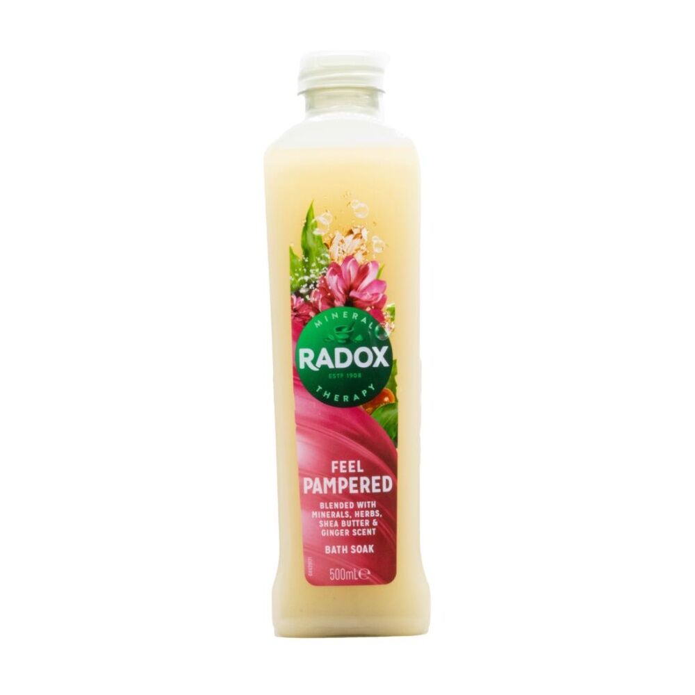12PK Radox Bath Soak Feel Pampered Minerals Herbs 500mL Shea Butter & Ginger