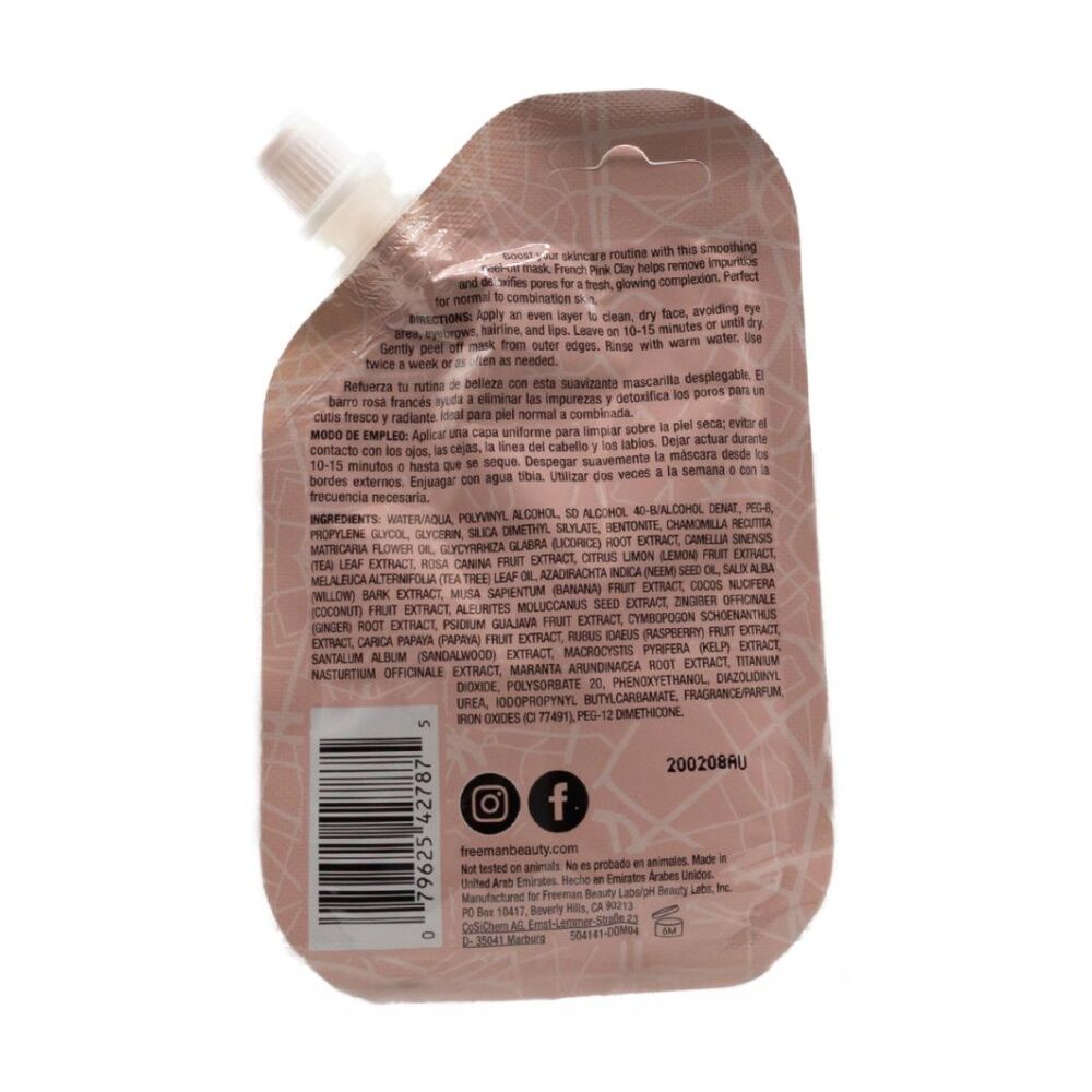 24PK Freeman Pore Clearing Peel Mask Normal to Combo Skin 35mL French Pink Clay