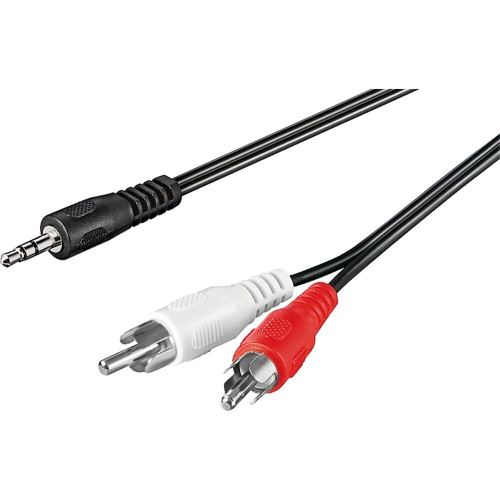 6PK Goobay AUX 3.5 mm Male to Stereo 2 x RCA 10M Audio Splitter Cable - Black