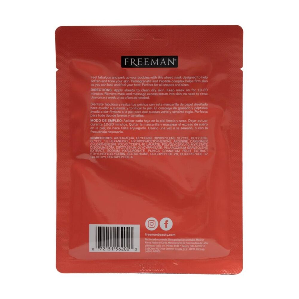 24PK Freeman Boosting & Toning Perky Bust Sheet Mask 30mL Pomegranate Peptide