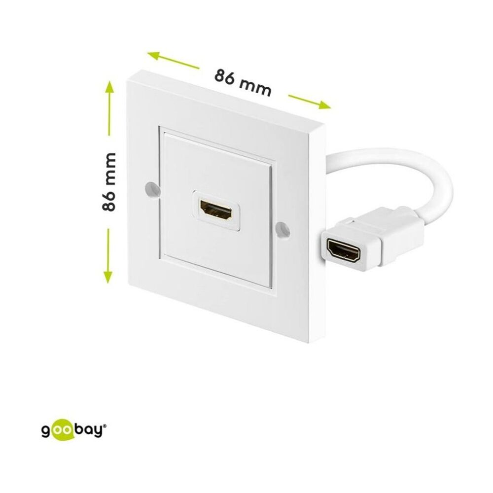 Goobay HDMI Wall Socket Gold Plated Connector Home Theater Setup -