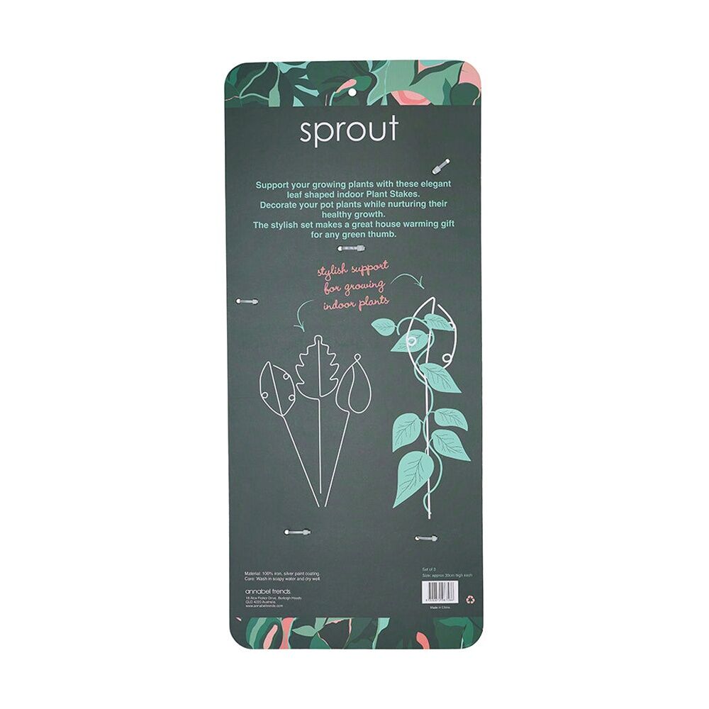2x 3pc Annabel Trends Garden Sprout Indoor Plant Stakes 100% Iron 38cm