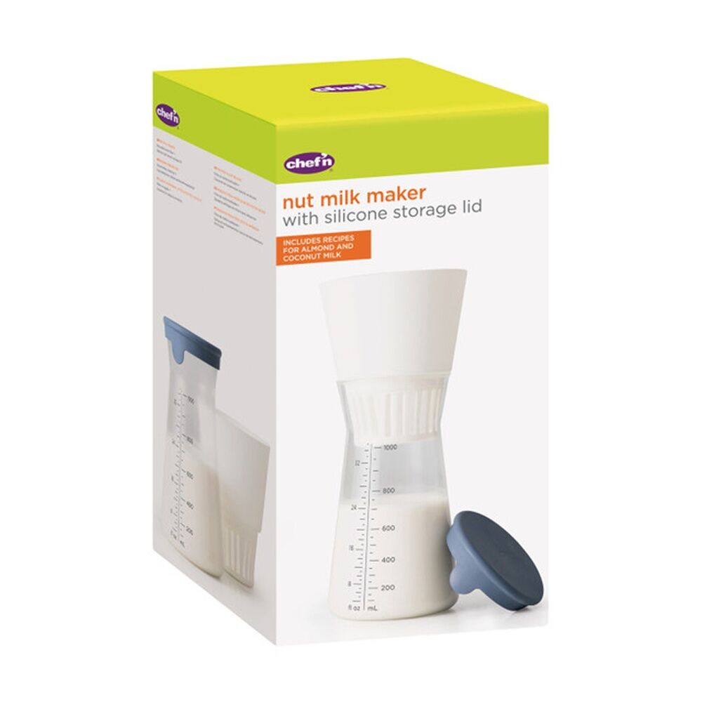 Chef'n Nut Milk Maker Glass Carafe Silicone Lid 1 Litre Kitchen Tool Set