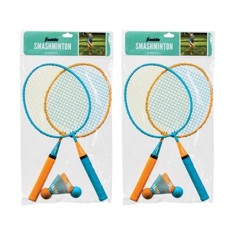 2PK Franklin Smashminton Outdoor Game W/ Rackets & Foam Shuttlecocks Orange/Blue