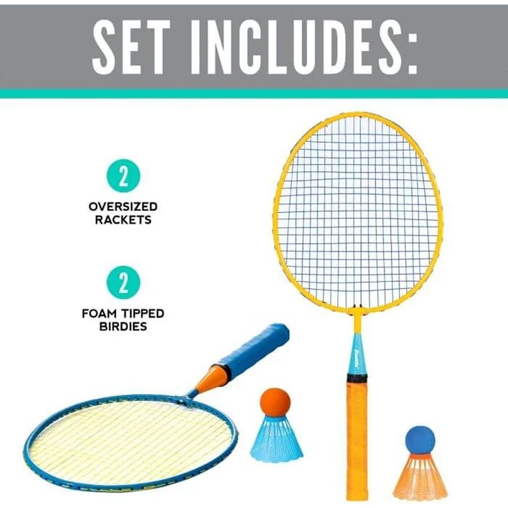 2PK Franklin Smashminton Outdoor Game W/ Rackets & Foam Shuttlecocks Orange/Blue