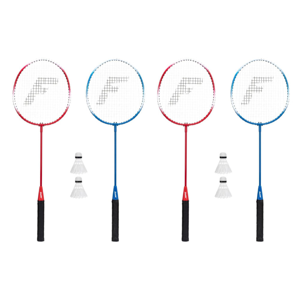 2PK Franklin 2-Player Badminton Set W/ Steel Rackets & 2 Shuttlecocks Red/Blue