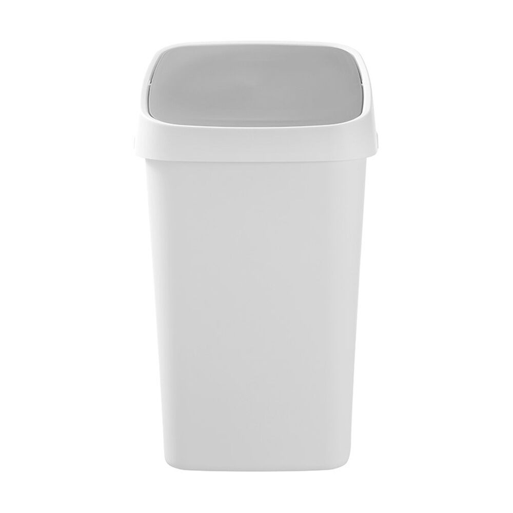 Boxsweden Edge Swing Easy Clean Rubbish Bin W/ No Drip Rim White Square 40L